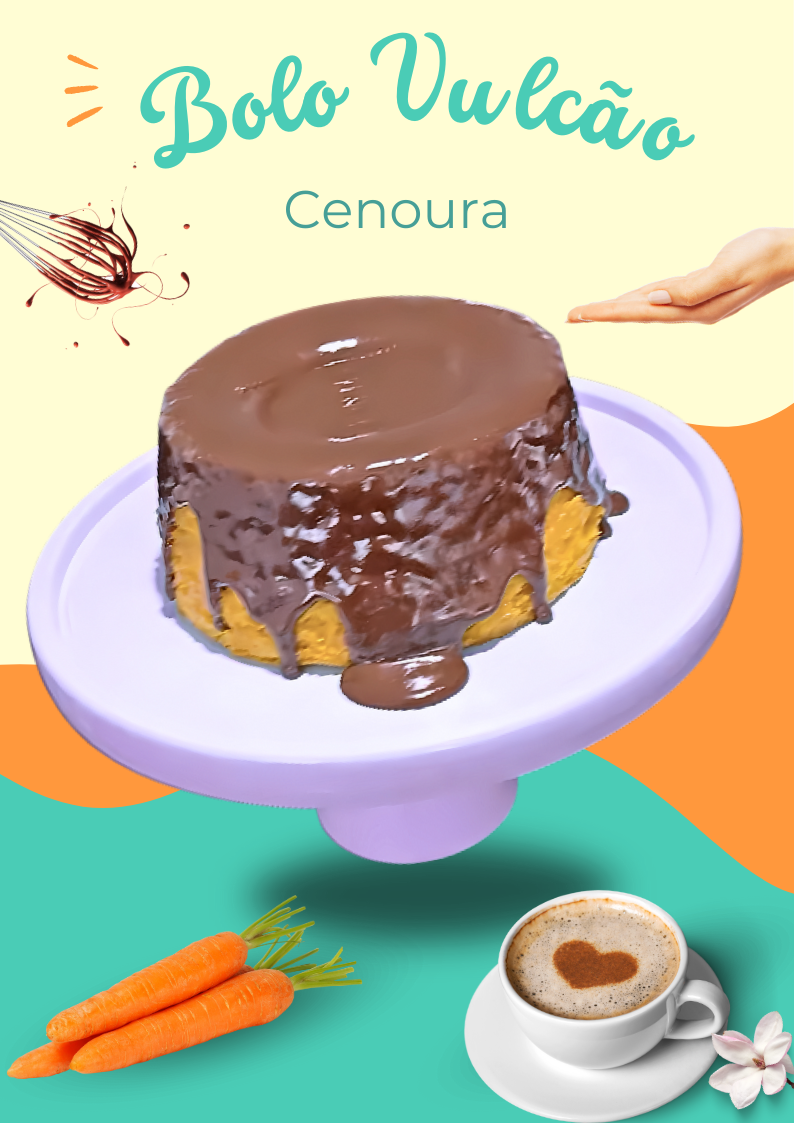 Bolo Vulcão de Cenoura